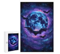 1000 PCS Jigsaws for Adults Puzzle Bats Flying in Front of Moon Puzzles for Adults Toy Wall Decor Enhance Memory Gifts for Friends And Family 1000 PCS