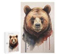 1000 PCS Jigsaws for Adults Puzzle Bear Head Watercolor Puzzles for Adults Hands-on Game Hand Speed Race Great Gift for Gaming 1000 PCS