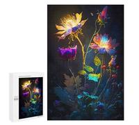 1000 PCS Jigsaws for Adults Puzzle Bright Luminous Flower Art Puzzles for Adults Hands-on Game Hand Speed Race Great Gift for Gaming 1000 PCS