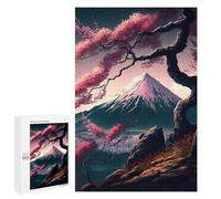 1000 PCS Jigsaws for Adults Puzzle Cherry Blossom Mountain Scene-1 Jigsaw Puzzle Hands-on Game But Fun And Humorous Birthday Present, Gifts, 1000 PCS