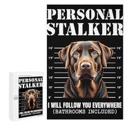 1000 PCS Jigsaws for Adults Puzzle Chocolate Labrador Stalker Mugshot Jigsaws for Adults Fun Games Stress Reliever Challenging To Complete 1000 PCS