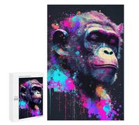 1000 PCS Jigsaws for Adults Puzzle Colorful Chimpanzee Portrait Jigsaw Puzzle Hands-on Game But Fun And Humorous Birthday Present, Gifts, 1000 PCS