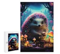 1000 PCS Jigsaws for Adults Puzzle Colorful Hedgehog in Fantasy Forest-1 Jigsaw Puzzle Hands-on Game But Fun And Humorous Birthday Present, Gifts, 1000 PCS