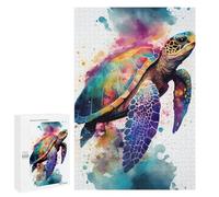 1000 PCS Jigsaws for Adults Puzzle Colorful Sea Turtle Art Print Adult Jigsaw Relax Games Difficult Challenge Challenging To Complete 1000 PCS
