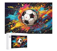 `1000 PCS Jigsaws for Adults Puzzle Colorful Soccer Ball Artwork -13 Adult Jigsaw Puzzle Toy Wall Decor Wall Art Challenging To Complete 1000 PCS