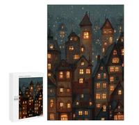 1000 PCS Jigsaws for Adults Puzzle Cozy Village Nightscape Jigsaw Puzzles for Adults For Family Fun for Birthday, Chrismas Unique Challenge Game 1000 PCS