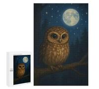 1000 PCS Jigsaws for Adults Puzzle Cute Owl Under Moonlight Puzzles for Adults Toy Wall Decor Enhance Memory Gifts for Friends And Family 1000 PCS