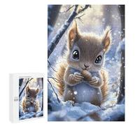 1000 PCS Jigsaws for Adults Puzzle Cute Squirrel in Winter Puzzles for Teenagerss Birthday Present Help The Brain Exercise Challenging Game Gifts 1000 PCS