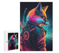 1000 PCS Jigsaws for Adults Puzzle Cyberfox Neon Artwork Adult Jigsaw Relax Games Difficult Challenge Challenging To Complete 1000 PCS