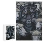 1000 PCS Jigsaws for Adults Puzzle Dark Tiger Sheep Creative Jigsaw for Adults Fun Games Presents for Women Challenging To Complete 1000 PCS