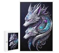 1000 PCS Jigsaws for Adults Puzzle Dual Spirit Foxes Puzzles for Teenagerss Birthday Present Help The Brain Exercise Challenging Game Gifts 1000 PCS