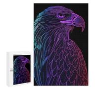 1000 PCS Jigsaws for Adults Puzzle Eagle Bird Neon Animal Jigsaw for Adults Fun Games Presents for Women Challenging To Complete 1000 PCS