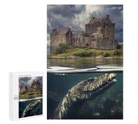 1000 PCS Jigsaws for Adults Puzzle Eilean Donan Nessie Jigsaws for Adults Fun Games Stress Reliever Challenging To Complete 1000 PCS
