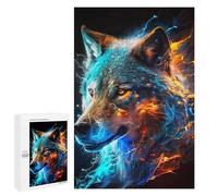 1000 PCS Jigsaws for Adults Puzzle Electric Wolf Portrait -4 Jigsaw Puzzle Hands-on Game But Fun And Humorous Birthday Present, Gifts, 1000 PCS