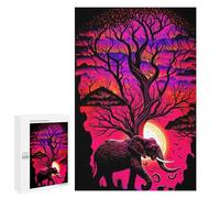 1000 PCS Jigsaws for Adults Puzzle Elephant Under The Moonlit Tree Puzzle for Adults Family Game Difficult Challenge Gifts for Friends And Family 1000 PCS