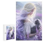 1000 PCS Jigsaws for Adults Puzzle Enchanted Garden with Fairy And Cat Jigsaw Puzzles for Adults For Family Fun for Birthday, Chrismas Unique Challenge Game 1000 PCS