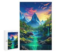 1000 PCS Jigsaws for Adults Puzzle Enchanted Mountain Paradise Jigsaw Puzzle Hands-on Game But Fun And Humorous Birthday Present, Gifts, 1000 PCS