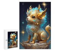 1000 PCS Jigsaws for Adults Puzzle Fantasy Golden Dog Statue Puzzles for Teenagerss Birthday Present Help The Brain Exercise Challenging Game Gifts 1000 PCS