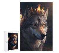 1000 PCS Jigsaws for Adults Puzzle Fire King Wolf Puzzles for Adults Hands-on Game Hand Speed Race Great Gift for Gaming 1000 PCS
