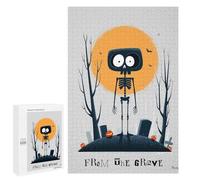 1000 PCS Jigsaws for Adults Puzzle From The Grave - Cute Skeleton Halloween Art Puzzles for Adults Toy Wall Decor Enhance Memory Gifts for Friends And Family 1000 PCS
