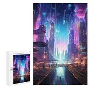 1000 PCS Jigsaws for Adults Puzzle Futuristic City Skyscraper Puzzles for Adults Hands-on Game Hand Speed Race Great Gift for Gaming 1000 PCS