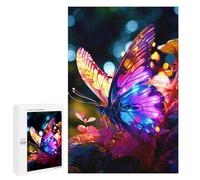 1000 PCS Jigsaws for Adults Puzzle Glowing Butterfly Garden-3 Jigsaw Puzzle Hands-on Game But Fun And Humorous Birthday Present, Gifts, 1000 PCS