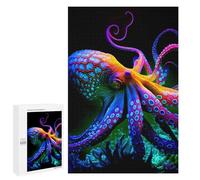 1000 PCS Jigsaws for Adults Puzzle Glowing Octopus Artwork-1 Adult Jigsaw Relax Games Difficult Challenge Challenging To Complete 1000 PCS