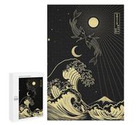 1000 PCS Jigsaws for Adults Puzzle Golden Great Wave Jigsaw Puzzle Hands-on Game But Fun And Humorous Birthday Present, Gifts, 1000 PCS