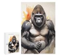1000 PCS Jigsaws for Adults Puzzle Gorilla Watercolor Art Puzzles for Adults Toy Wall Decor Enhance Memory Gifts for Friends And Family 1000 PCS