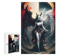1000 PCS Jigsaws for Adults Puzzle Gothic Angel And Devil Puzzles for Adults Family Games Staycation Kill Time Challenging To Complete 1000 PCS