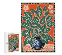 1000 PCS Jigsaws for Adults Puzzle Green Plant in Blue Pot Puzzles for Teenagerss Birthday Present Help The Brain Exercise Challenging Game Gifts 1000 PCS