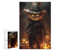 1000 PCS Jigsaws for Adults Puzzle Halloween Pumpkin Scarecrow Horror Puzzles for Teenagerss Birthday Present Help The Brain Exercise Challenging Game Gifts 1000 PCS