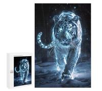 1000 PCS Jigsaws for Adults Puzzle Icy Glow Tiger Jigsaw for Adults Fun Games Presents for Women Challenging To Complete 1000 PCS