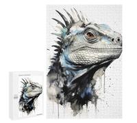 1000 PCS Jigsaws for Adults Puzzle Iguana Beauty Watercolor Jigsaw for Adults Fun Games Presents for Women Challenging To Complete 1000 PCS