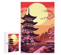 1000 PCS Jigsaws for Adults Puzzle Japanese Landscape Paint Jigsaws for Adults Fun Games Stress Reliever Challenging To Complete 1000 PCS