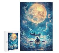 1000 PCS Jigsaws for Adults Puzzle Kayaking Under The Moon Puzzles for Adults Toy Wall Decor Enhance Memory Gifts for Friends And Family 1000 PCS