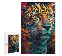 1000 PCS Jigsaws for Adults Puzzle Leopard in Flowers Puzzle for Adults Family Game Difficult Challenge Gifts for Friends And Family 1000 PCS