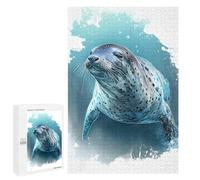 1000 PCS Jigsaws for Adults Puzzle Leopard Seal Watercolor Jigsaw for Adults Fun Games Presents for Women Challenging To Complete 1000 PCS
