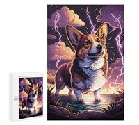 1000 PCS Jigsaws for Adults Puzzle Lightning Storm Corgi Adventure Puzzles for Teenagerss Birthday Present Help The Brain Exercise Challenging Game Gifts 1000 PCS