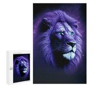 1000 PCS Jigsaws for Adults Puzzle Lion Purple Backgroun Jigsaws for Adults Fun Games Stress Reliever Challenging To Complete 1000 PCS