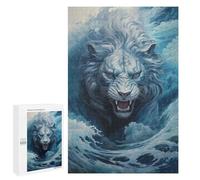 1000 PCS Jigsaws for Adults Puzzle Lion Waves Japanese Puzzles for Adults Hands-on Game Hand Speed Race Great Gift for Gaming 1000 PCS