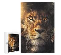 1000 PCS Jigsaws for Adults Puzzle Nature's Majesty Lion And Butterflies Jigsaw Puzzle Hands-on Game But Fun And Humorous Birthday Present, Gifts, 1000 PCS