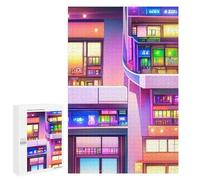 1000 PCS Jigsaws for Adults Puzzle Neon Cityscape Nightscape Adult Jigsaw Relax Games Difficult Challenge Challenging To Complete 1000 PCS