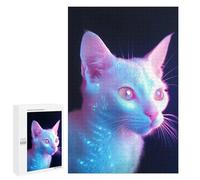 1000 PCS Jigsaws for Adults Puzzle Neon Glowcat Jigsaw for Adults Fun Games Presents for Women Challenging To Complete 1000 PCS