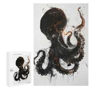 1000 PCS Jigsaws for Adults Puzzle Octopus Watercolor Art Jigsaw for Adults Fun Games Presents for Women Challenging To Complete 1000 PCS