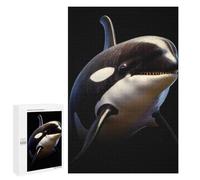 1000 PCS Jigsaws for Adults Puzzle Orca Portrait Jigsaws for Adults Fun Games Stress Reliever Challenging To Complete 1000 PCS