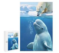 1000 PCS Jigsaws for Adults Puzzle Polar Bear And Beluga Whale Jigsaws for Adults Fun Games Stress Reliever Challenging To Complete 1000 PCS