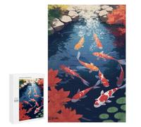 1000 PCS Jigsaws for Adults Puzzle Pond Koi Fish Aesthetic Puzzles for Adults Hands-on Game Hand Speed Race Great Gift for Gaming 1000 PCS