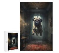 1000 PCS Jigsaws for Adults Puzzle Pug in Haunted Mansion Puzzles for Adults Toy Wall Decor Enhance Memory Gifts for Friends And Family 1000 PCS