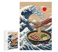 1000 PCS Jigsaws for Adults Puzzle Ramen Great Wave Puzzles for Adults Toy Wall Decor Enhance Memory Gifts for Friends And Family 1000 PCS